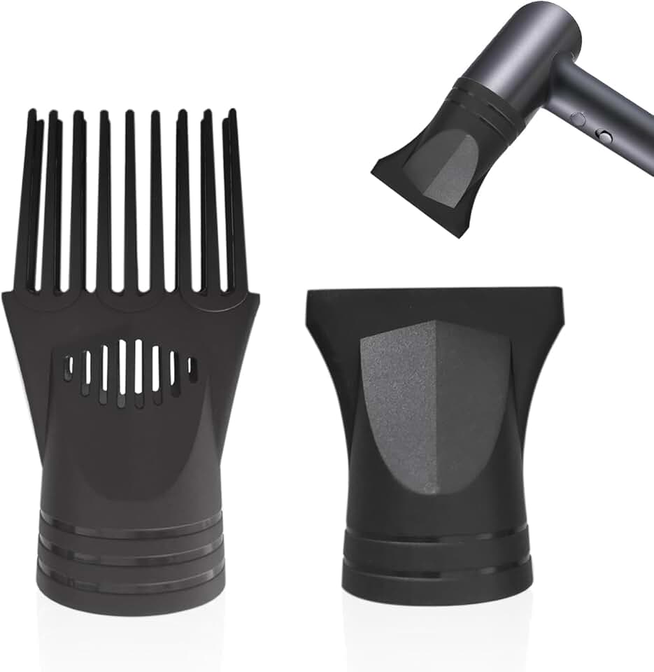 Embout sèche-cheveux universel - 2 pièces, diffuseur & peigne, adaptabilité large