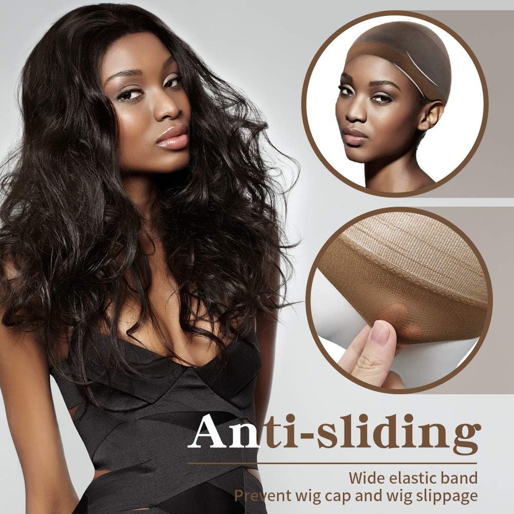 Dreamlover - bonnets de perruque femme - marron - filet à cheveux, lot de 12