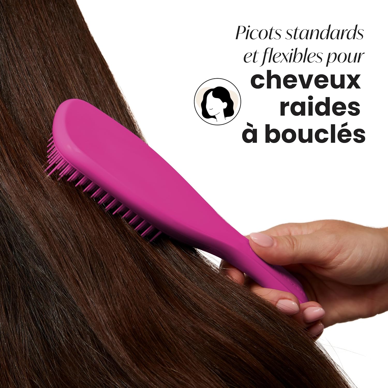 Tangle Teezer - Ultimate Detangler - démêlante, cheveux secs/mouillés, picots 2 niveaux, réduit casse, rose