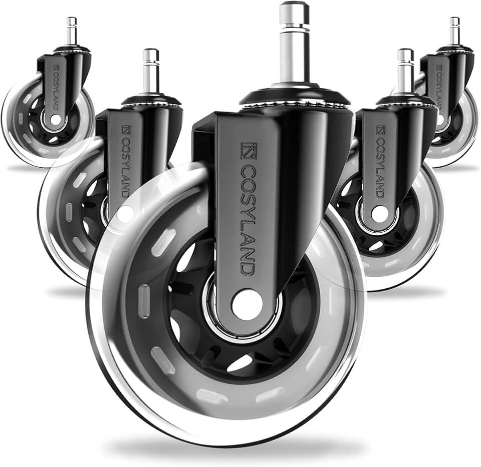 COSYLAND - 5PCS - 11x22mm - roulettes pivotantes silencieuses pour chaise de bureau