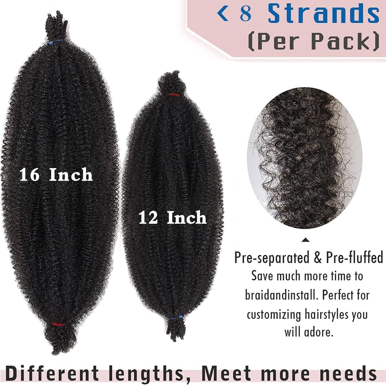 Xtrend - Springy Pre-Separated Twist - 12 pouces - Afro blond, 8 mèches, 613#