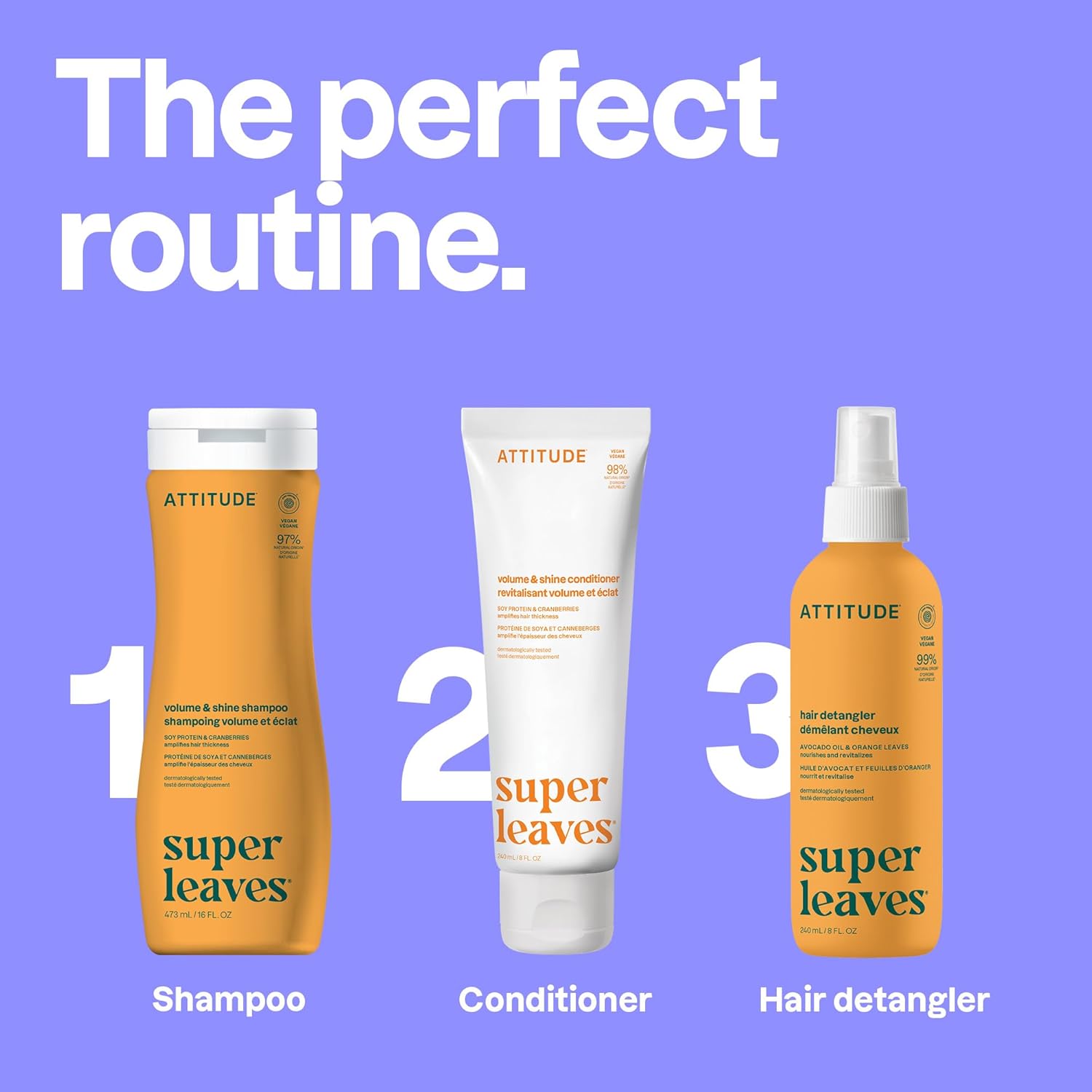 ATTITUDE - Démêlant Sans Rinçage - 240 mL - nourrissant, végan, avocado & orange