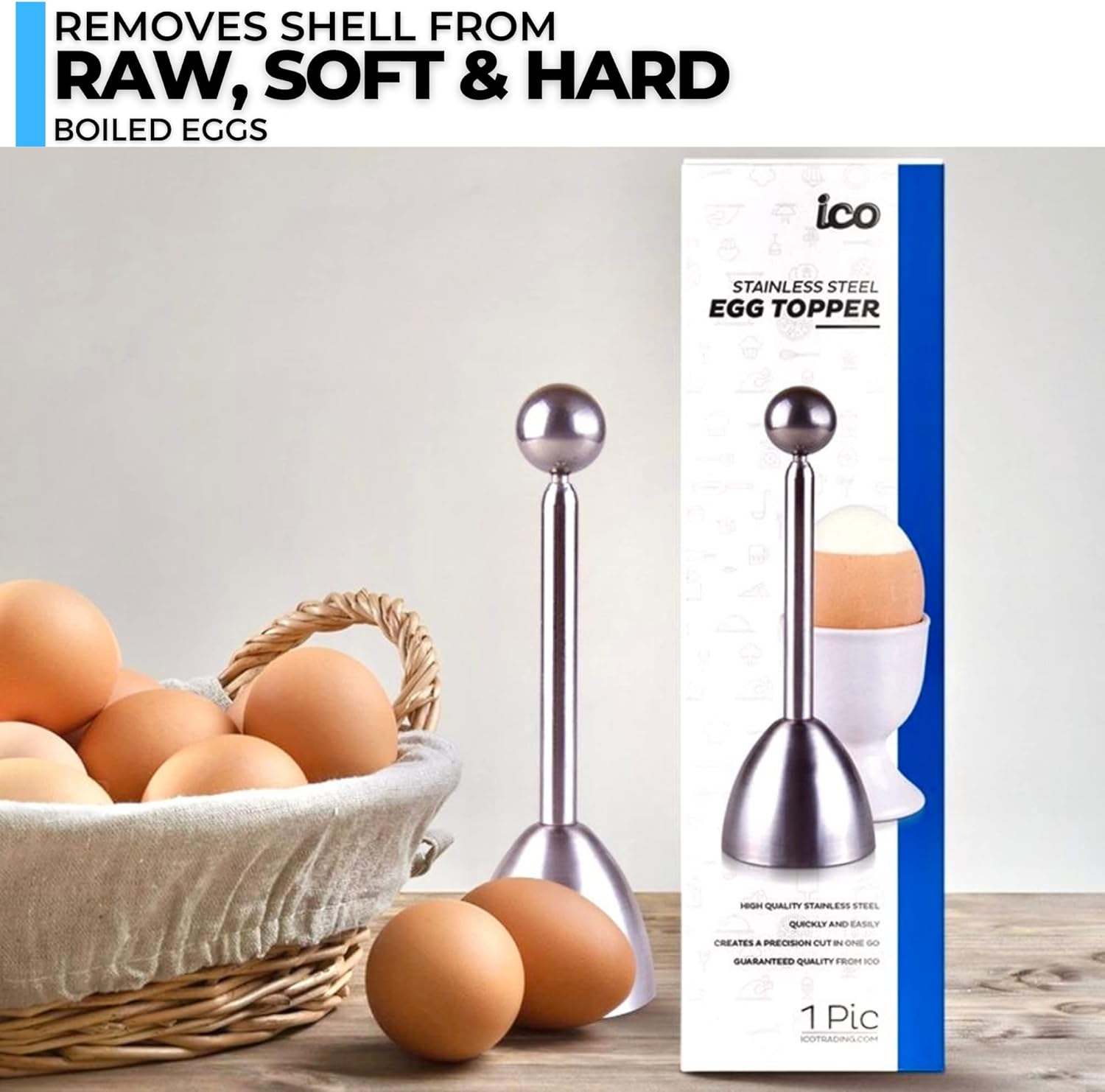 ICO - Coupe-œuf inox - coupe œuf coque - accessoires cuisine pratiques