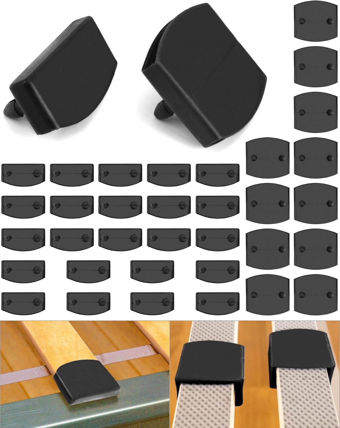 QWORK - Capuchons et supports pour lattes 5,5x9mm - lot de 36 pièces - remplacement plastique