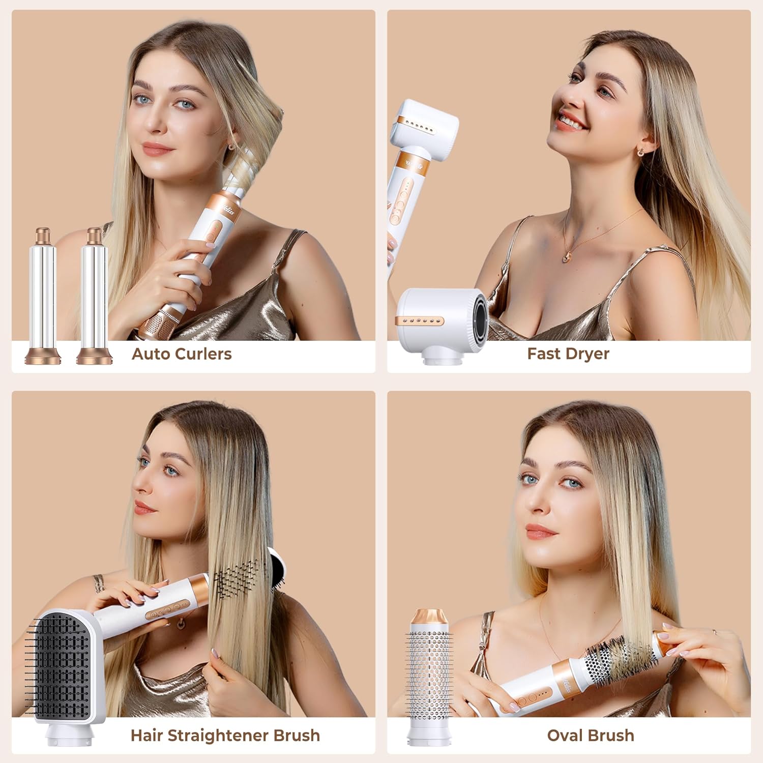 UKLISS - Air Styler Pro 7-en-1 - 1400W, brushing, boucleur autom.