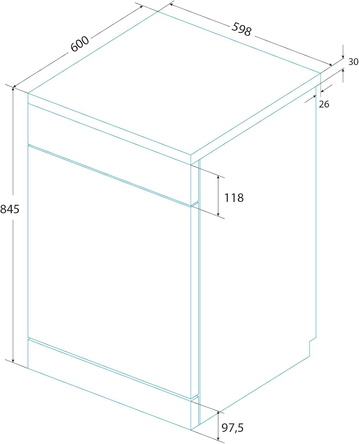 Edesa - lave-vaisselle série EDW - 60 cm - 6 programmes, blanc, classe E, EDW-6130 WH