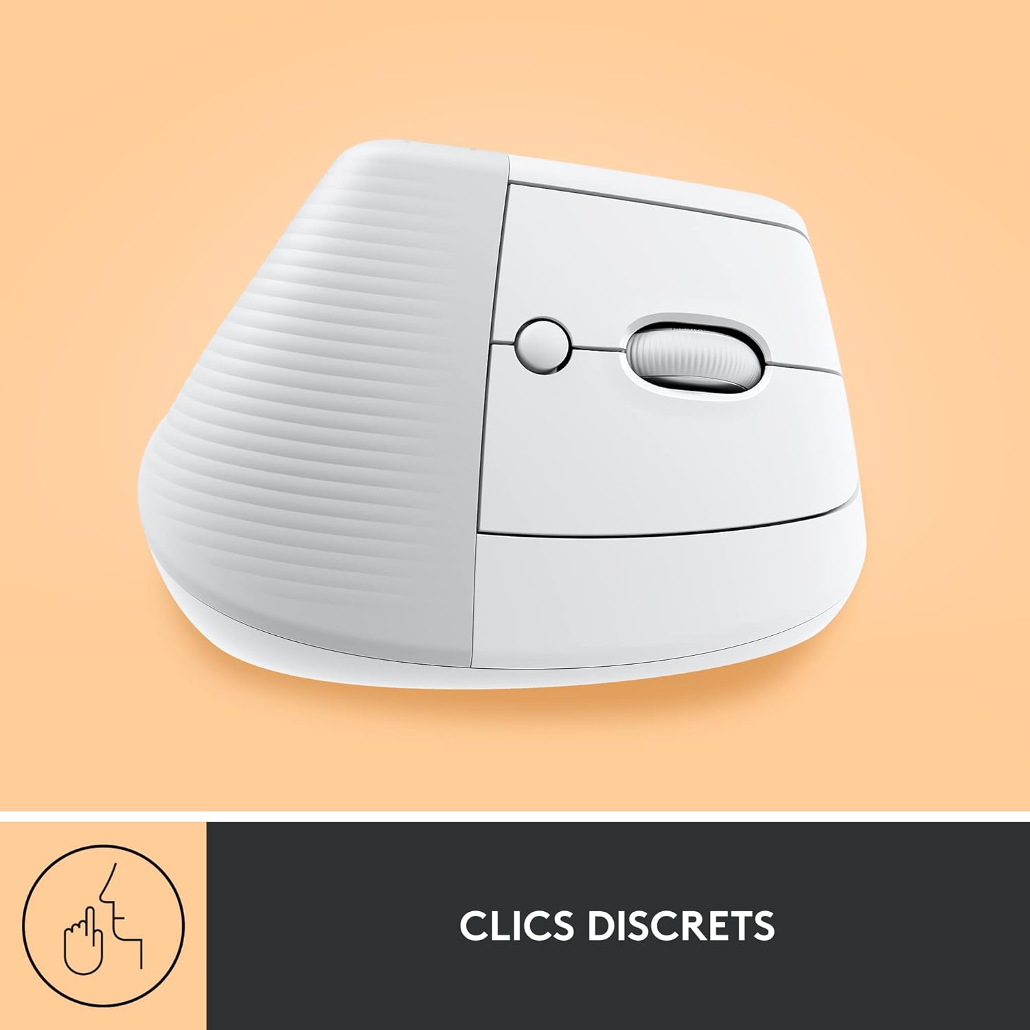 Logitech - Lift série - souris verticale sans fil, Bluetooth, 4 boutons, silencieuse, blanche