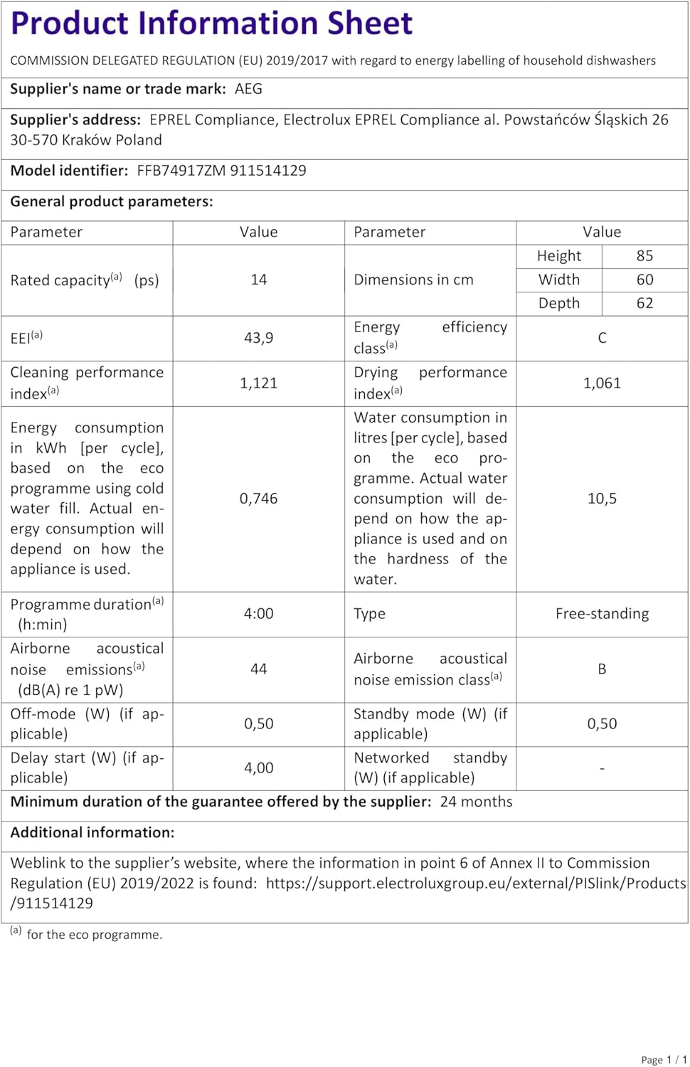 AEG - lave-vaisselle 60 cm, 14 couverts, AirDry, MaxiFlex, inox - FFB74917ZM