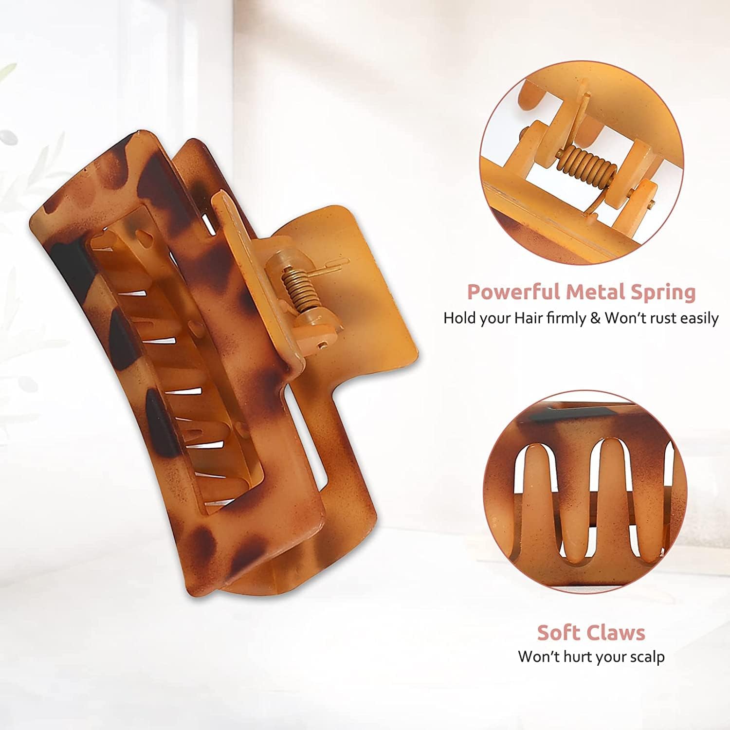 Lolalet - pince à cheveux double dents 8cm - lot 8 colorées, épais/fins