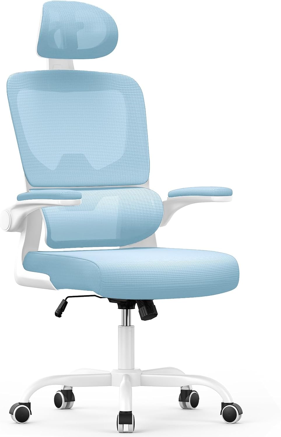 Chaise de bureau ergonomique - dossier, appui-tête réglables - soutien lombaire, accoudoirs pivotants, maille respirante