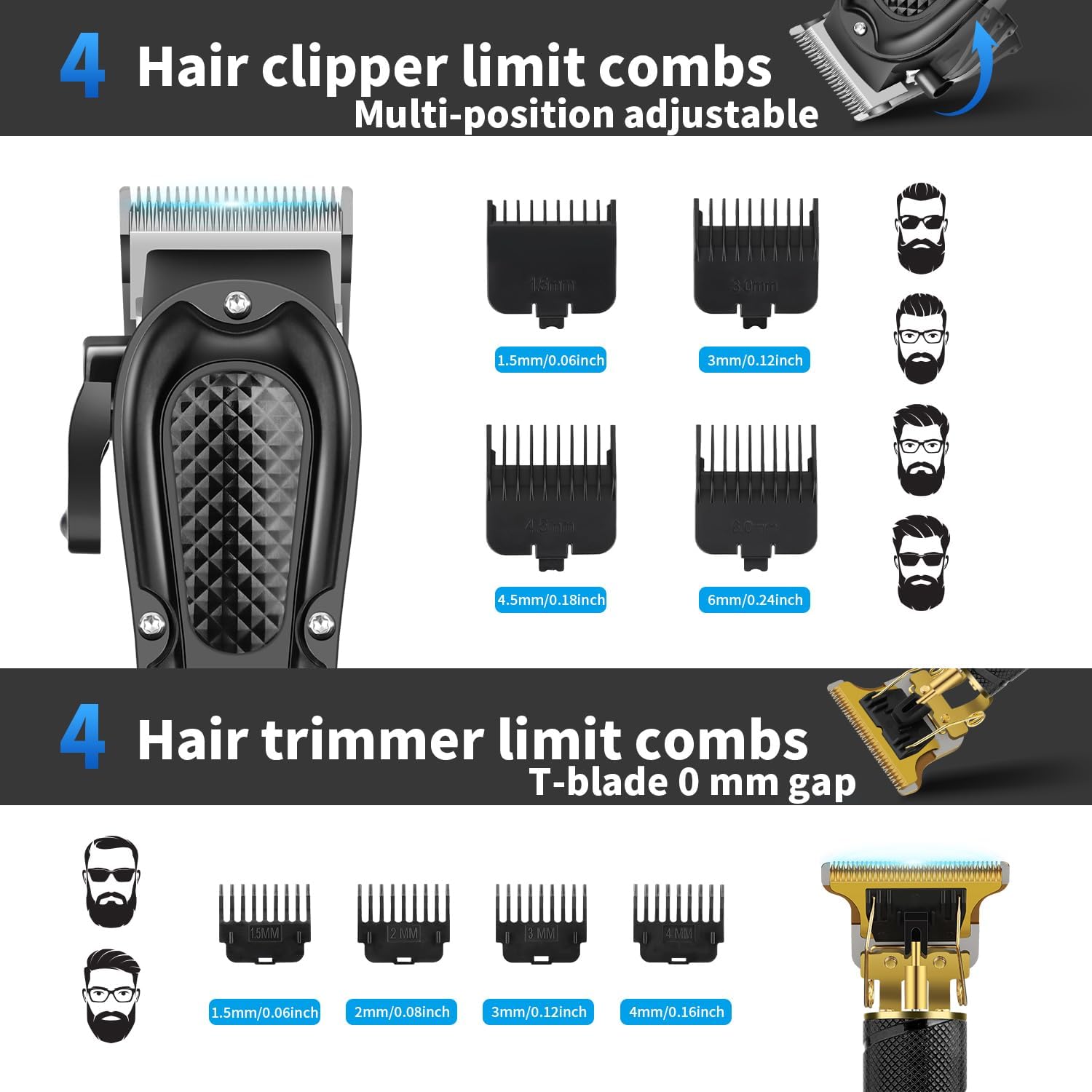 HIENA - PRO Tondeuse 4-en-1 - sans fil - multi-usage, kit complet