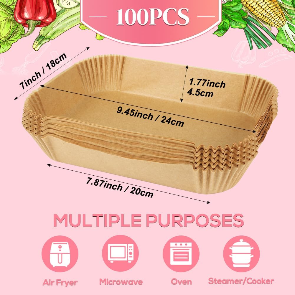 BYKITCHEN - Papier cuisson Air Fryer - 9,5L/7,6L - 100 pièces antiadhésives AF300EU