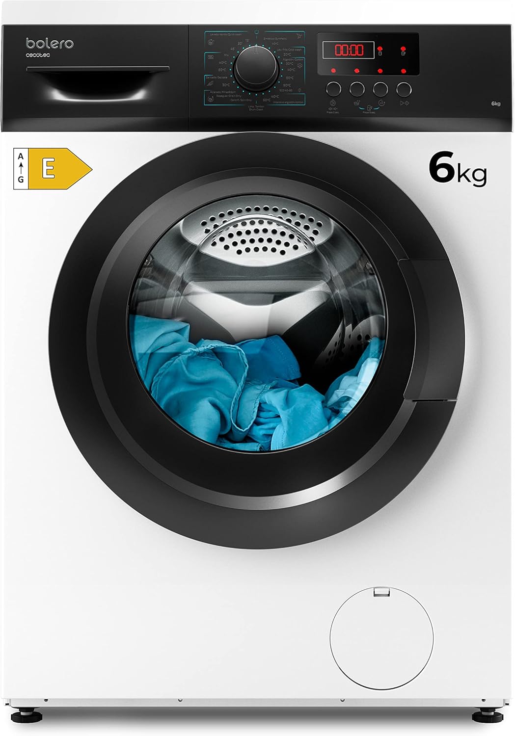Cecotec - Lavadora Bolero DressCode - 6 kg - 8 programas, LED, DelayStart - 6000N
