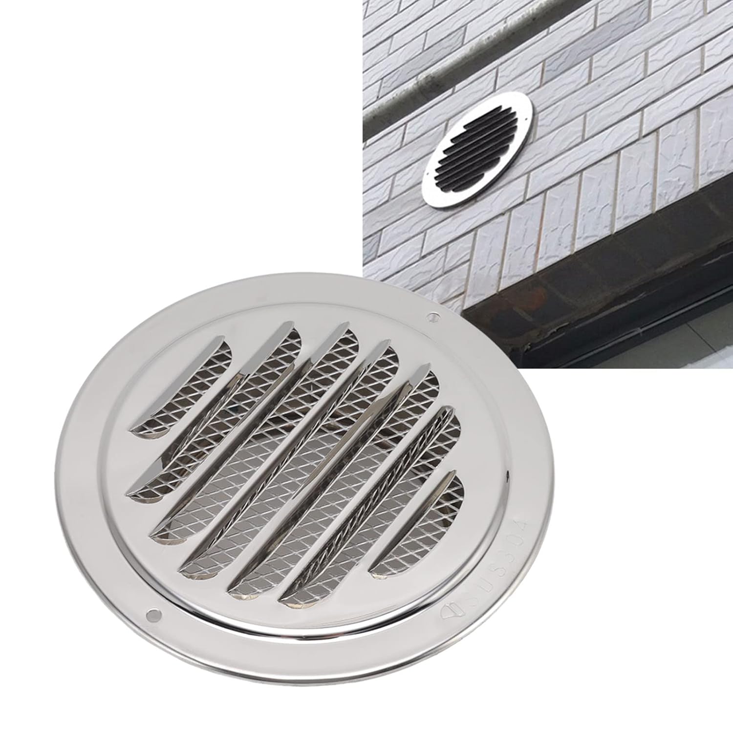 Couvercle de ventilation ronde inox 160mm, anticorrosion, facile à installer