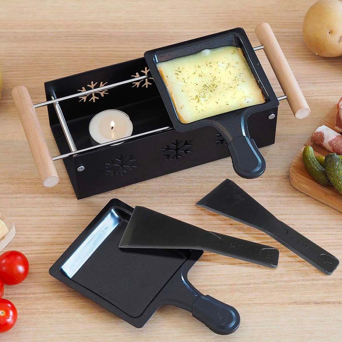 Cook Concept - raclette duo bougie - 62x32x11 cm - métal bois, KC2486