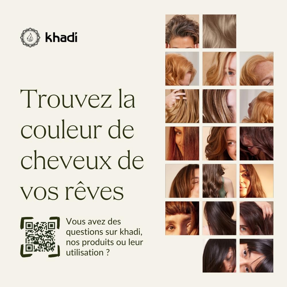 Khadi - coloration végétale châtain noisette - 100g - naturel, brillance