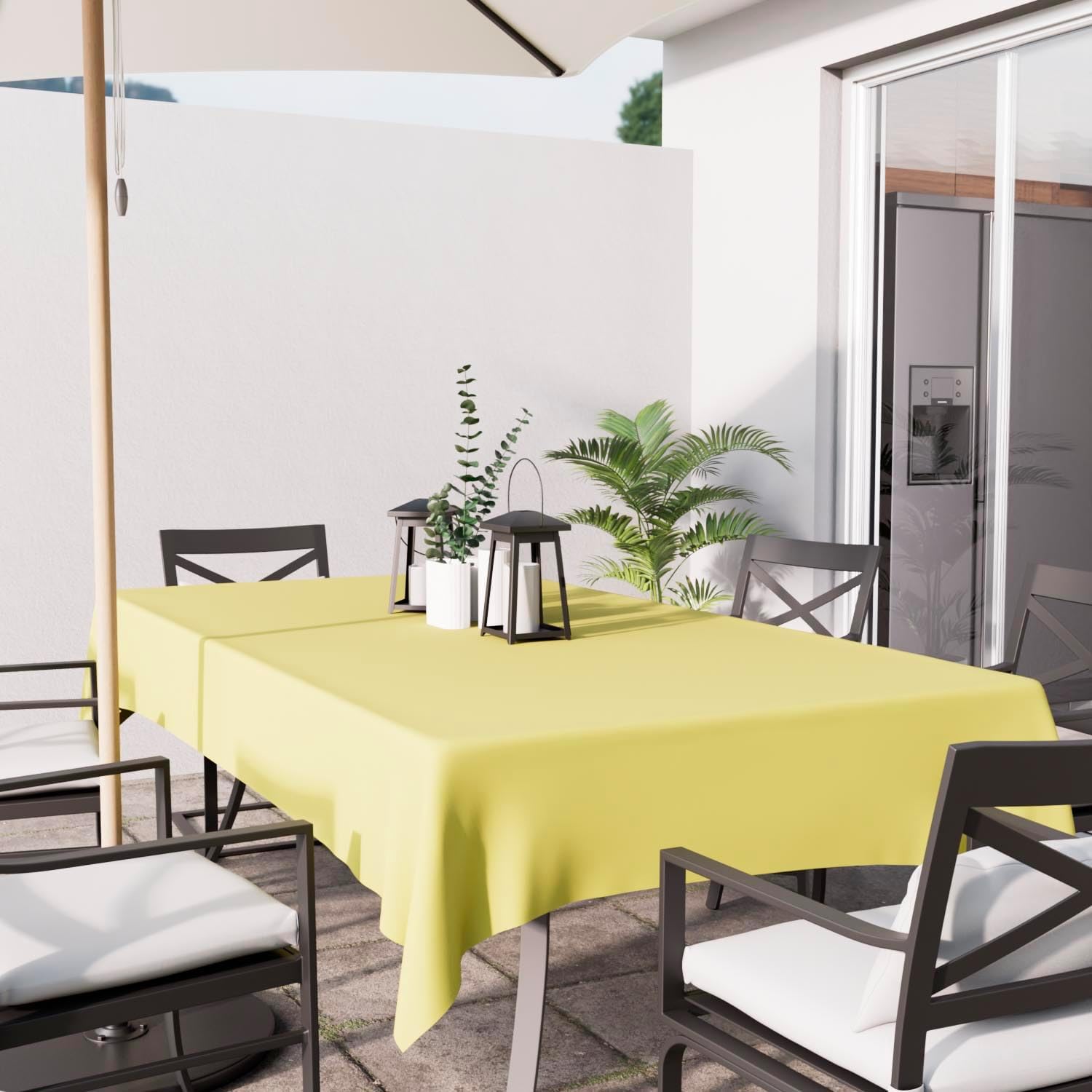 Soleil d'Ocre - Nappe Rectangle Anti-tâches - 140x200 cm - polyester vert citron