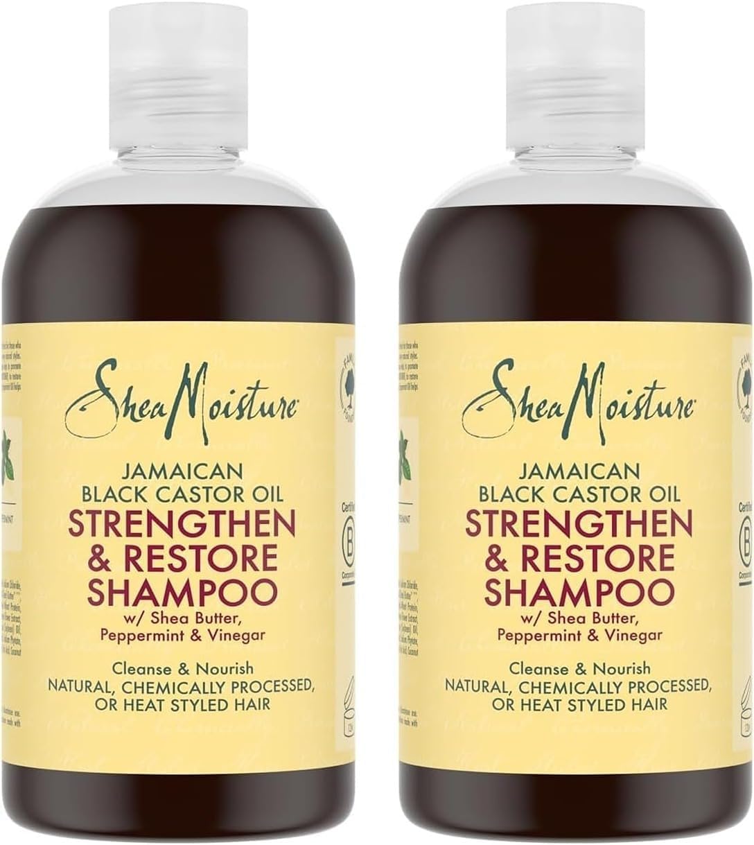 SheaMoisture - Strengthen & Restore - 2x384ml - Hydratation, huile ricin noir