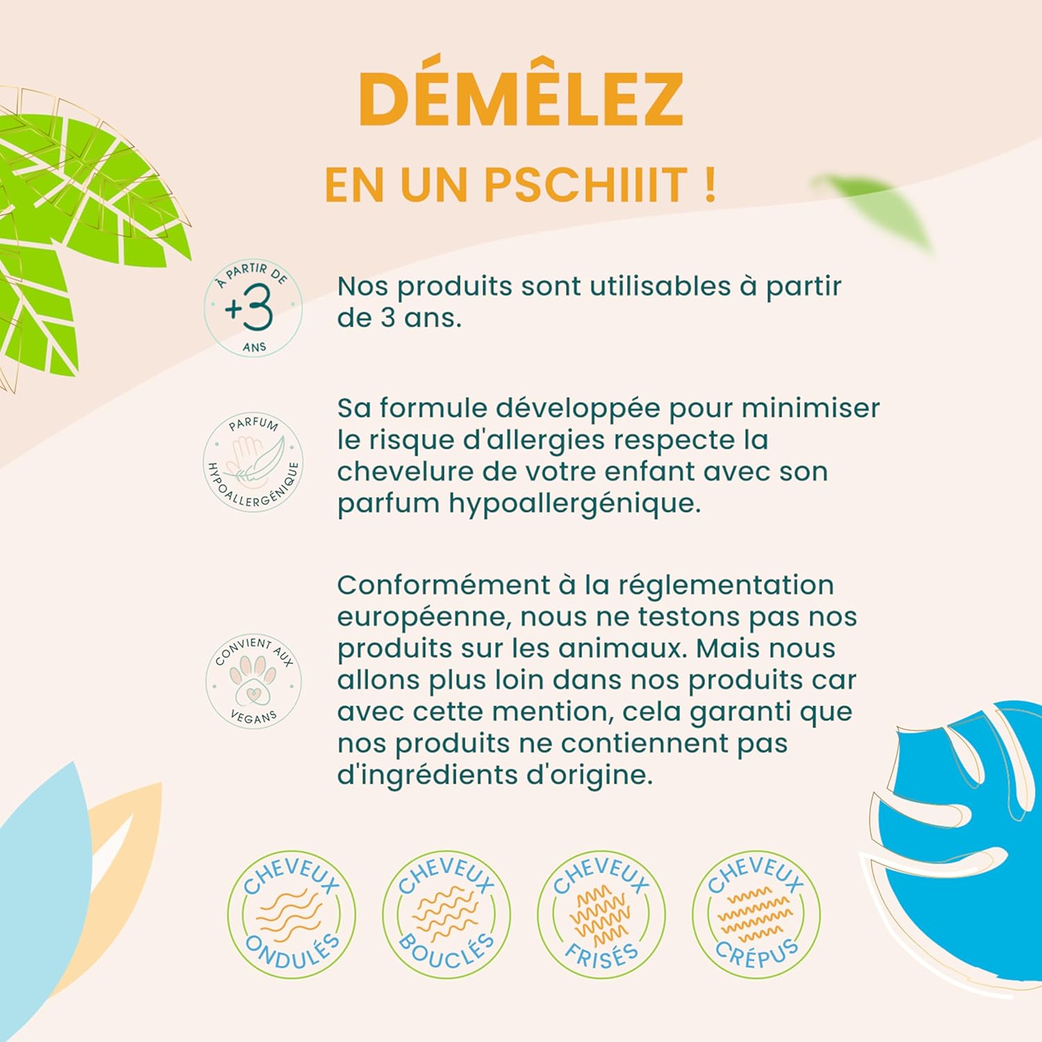 ACTIVILONG - Ti Spray Démêlant enfant 250ml - vegan, cheveux bouclés, 98% naturel