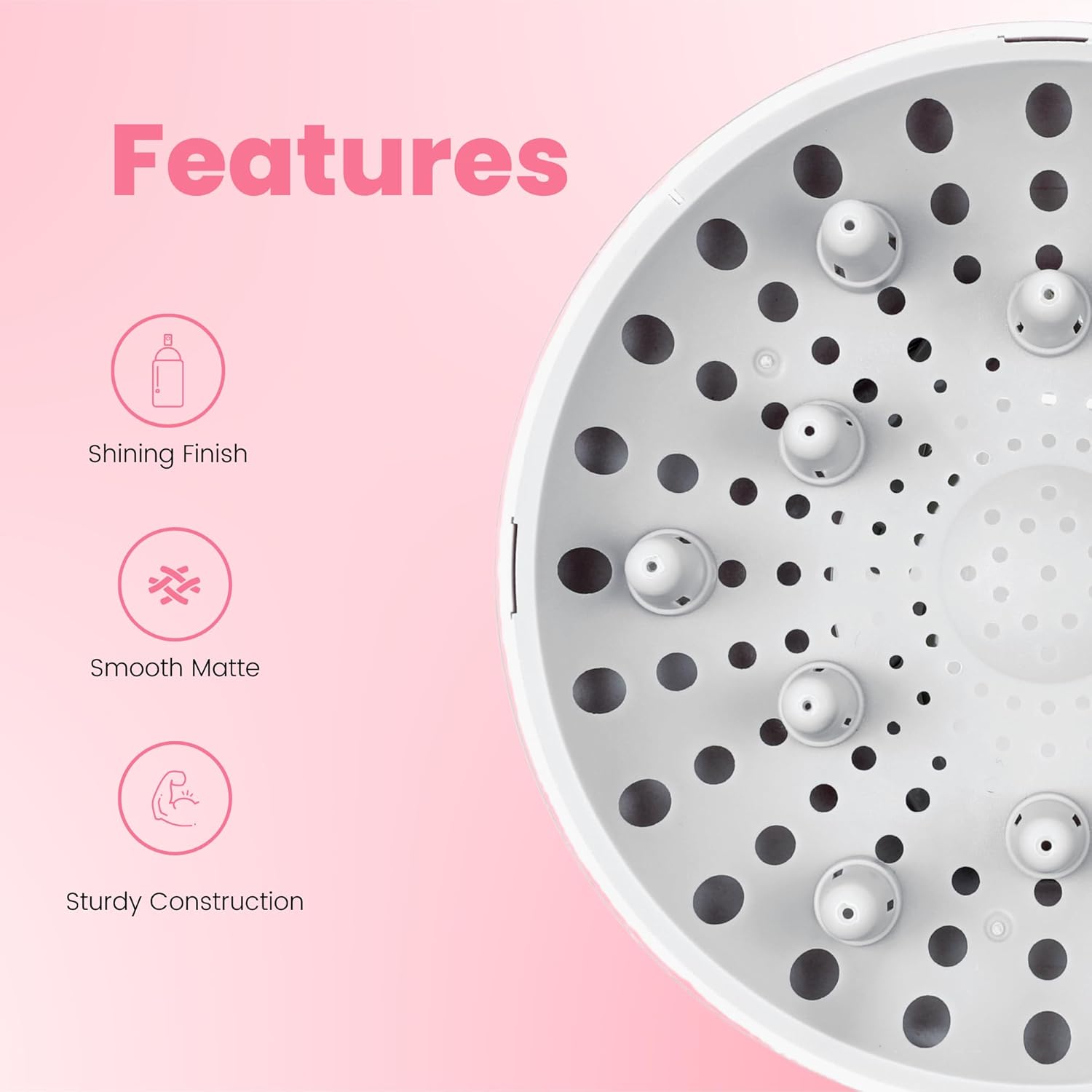 Diffuseur cheveux - universel robuste 4.4-6.6cm - anti-frisottis, blanc nacré