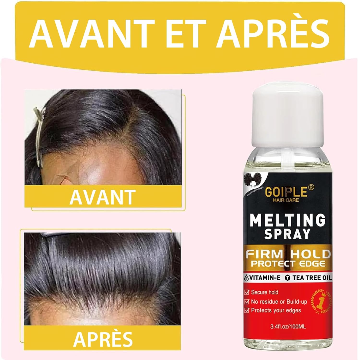 Spray pour lace - 3.4 fl oz - formule naturelle, protège cuir chevelu, fixation optimale