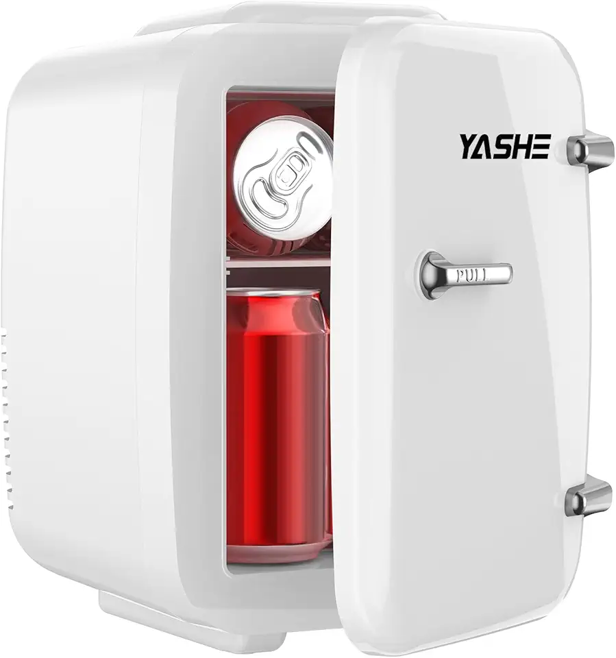 YASHE - Mini Frigo 4L - compact, 6 canettes, portable, blanc
