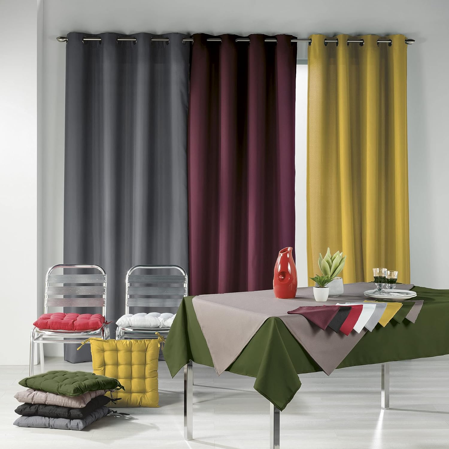 Nappe rectangle - Essentiel uni bordeaux - 140x300cm - polyester