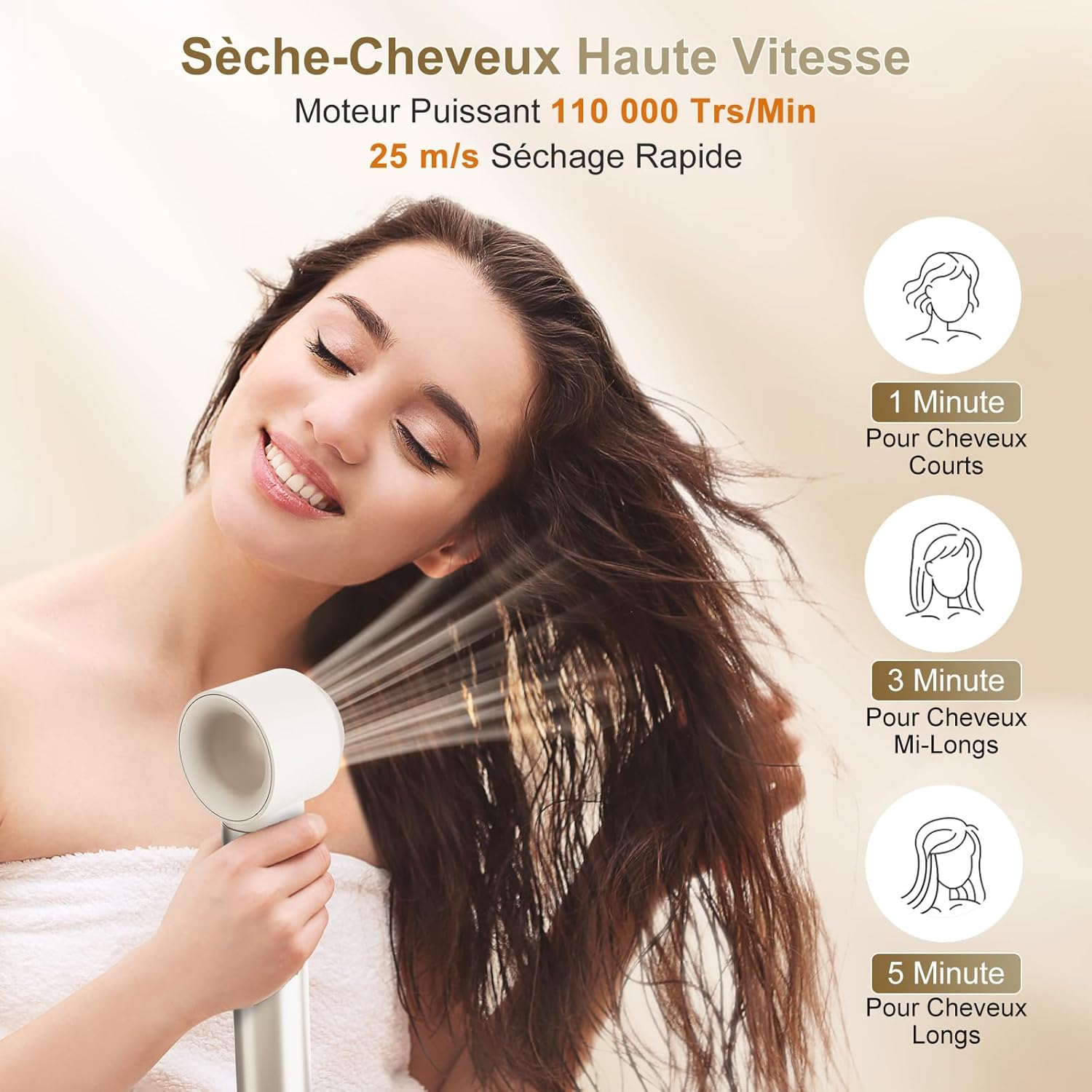7MAGIC - Air Styler 6en1 - sèche-cheveux ionique, boucleur, brosses, sac voyage