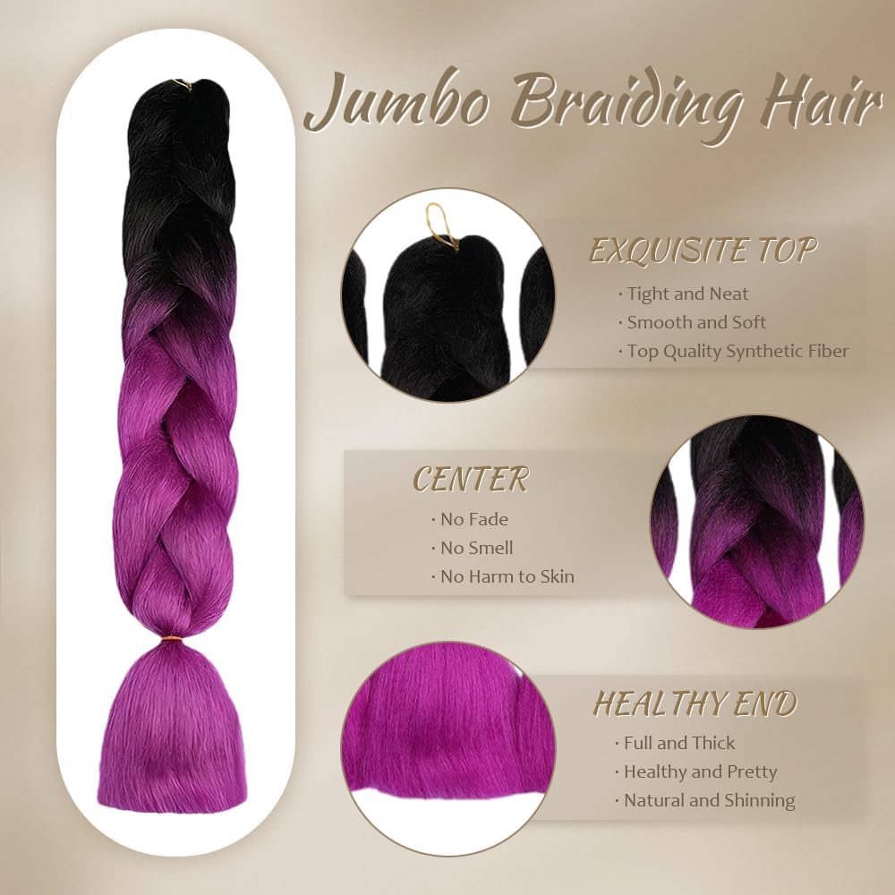 Showjarlly - tressage synthétique 61 cm - lot de 3, 100g/pc