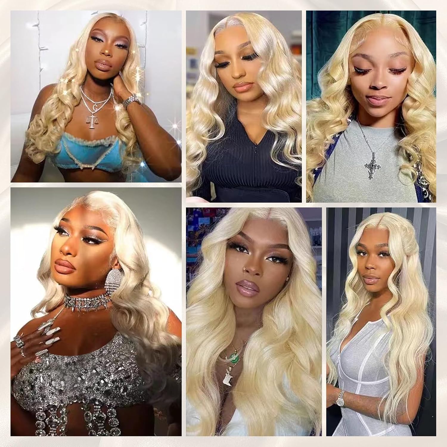 Longue Perruque - ondulée blonde 70cm - raie moyenne, synthétique