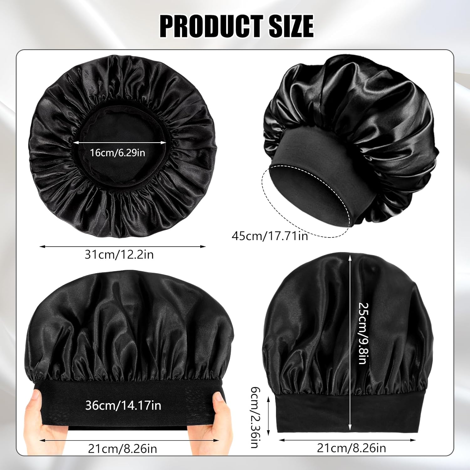 Bonnet satin nuit – élastique, soin cheveux, confort, doux, taille unique