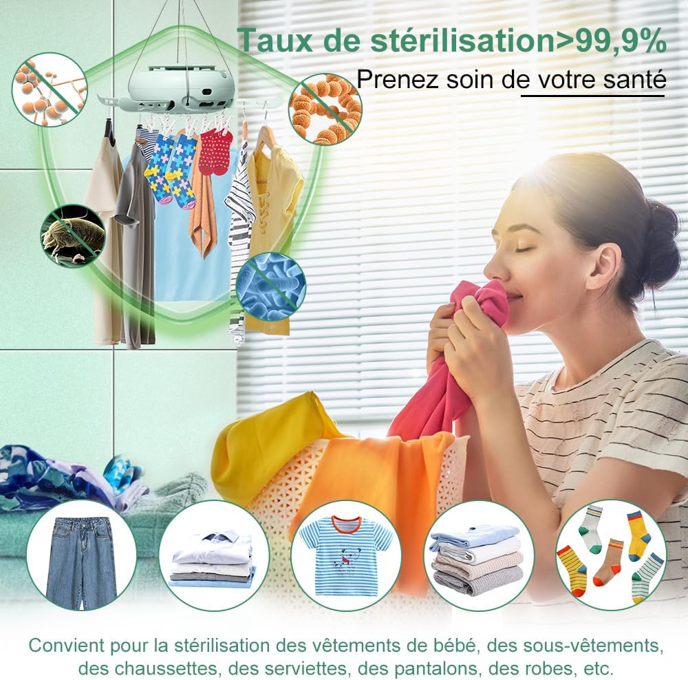 TIANG - Mini sèche-linge portable - compact - réglage multifonction, idéal voyage