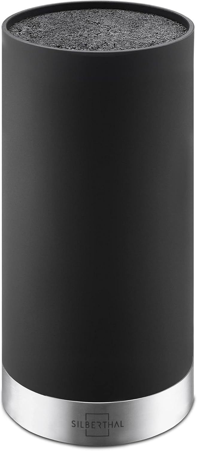 SILBERTHAL - Bloc couteaux universel inox noir, 7-10 pièces, inserts protecteurs