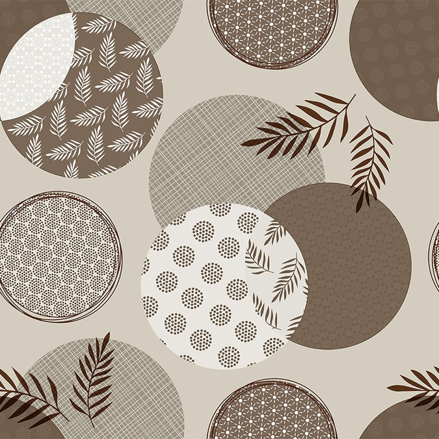 Nappe en toile cirée – rectangulaire Lens Brun – 240x140 cm – anti-taches, imperméable