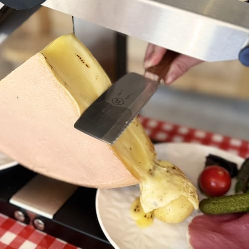 Louis Tellier - Couteau raclette bois/inox - 24,5x1,5x4,5 cm - côté coupe et raclette