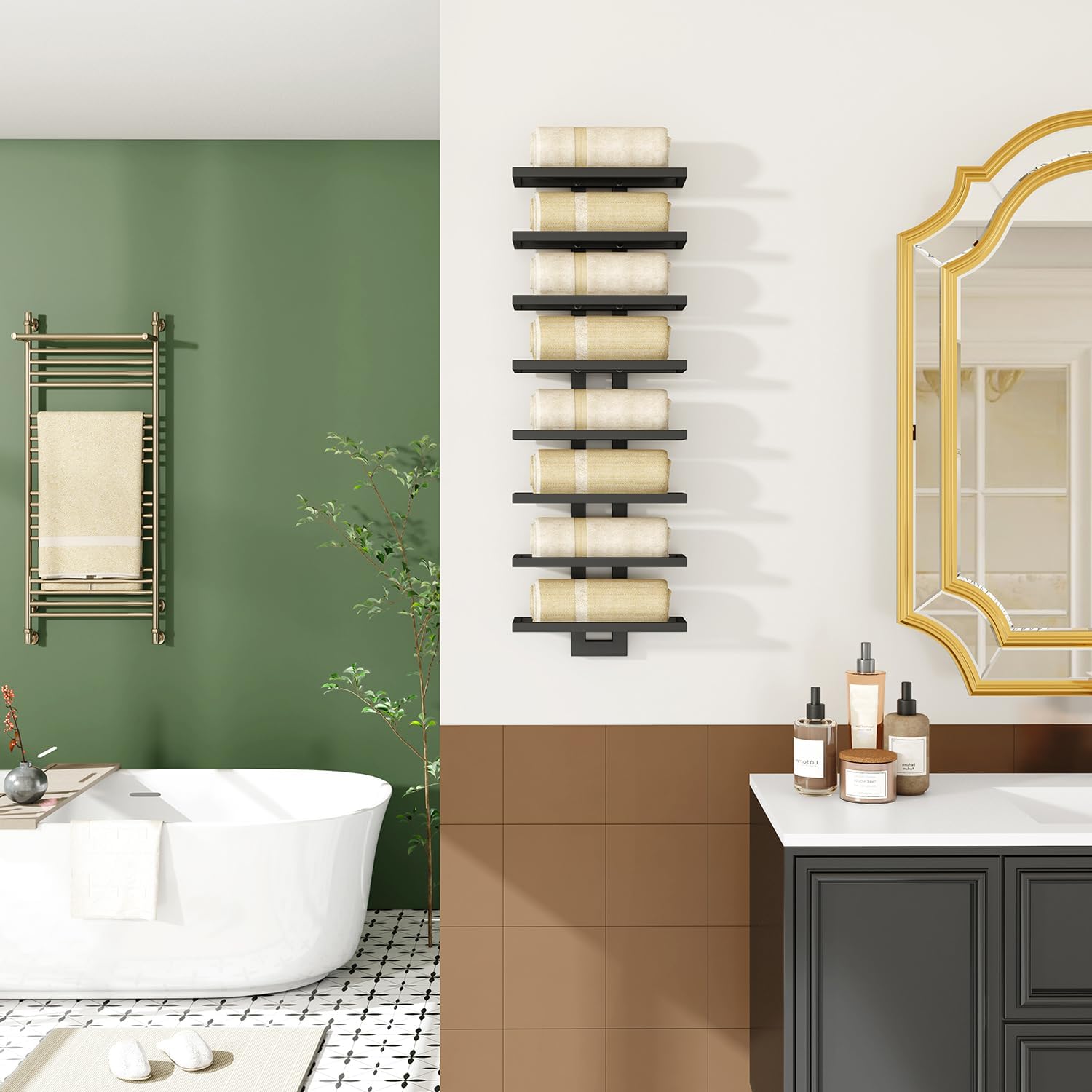 IBUYKE - casier à vin mural, 12 bouteilles, métal, noir - TMJ909B