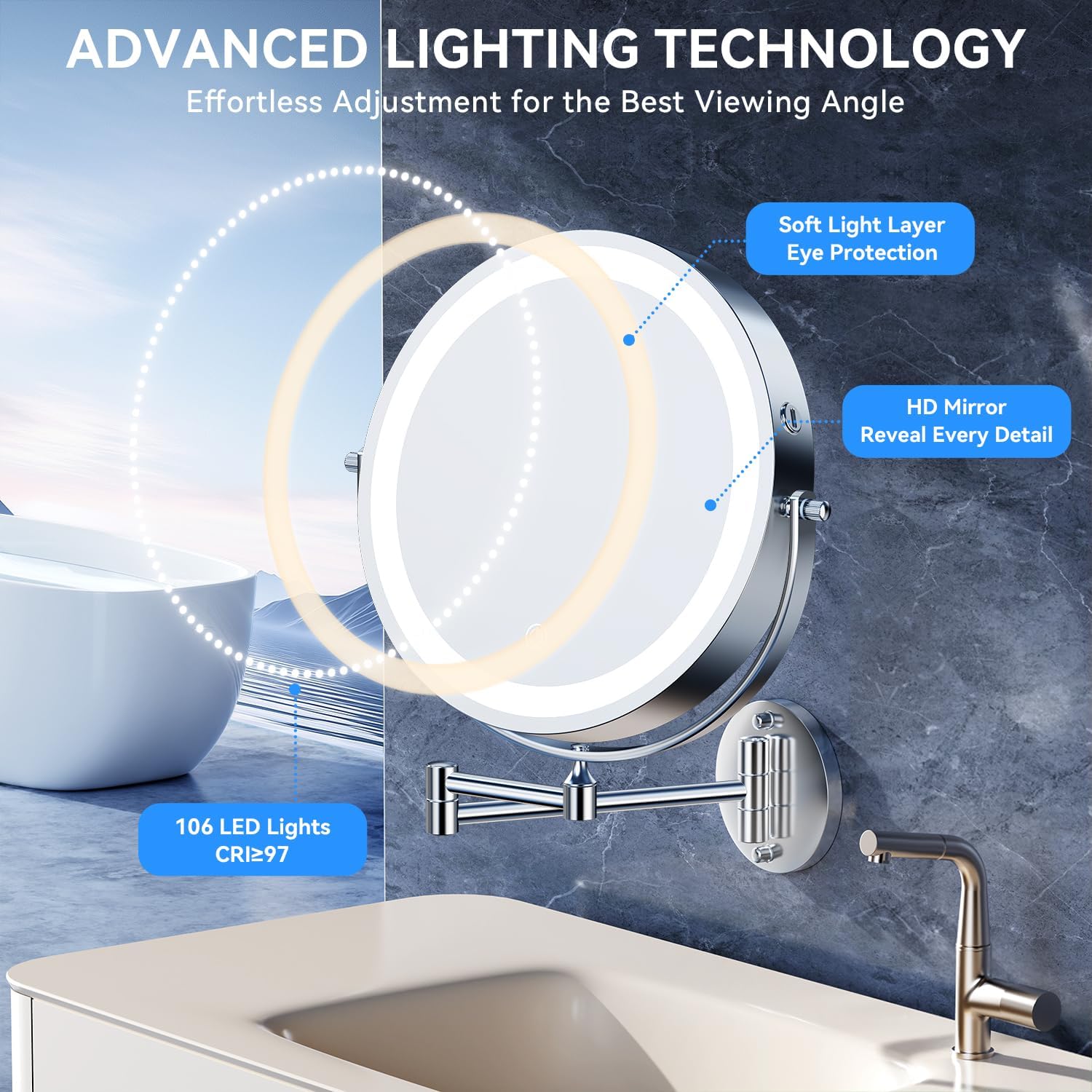 Auxmir - miroir grossissant mural série 10