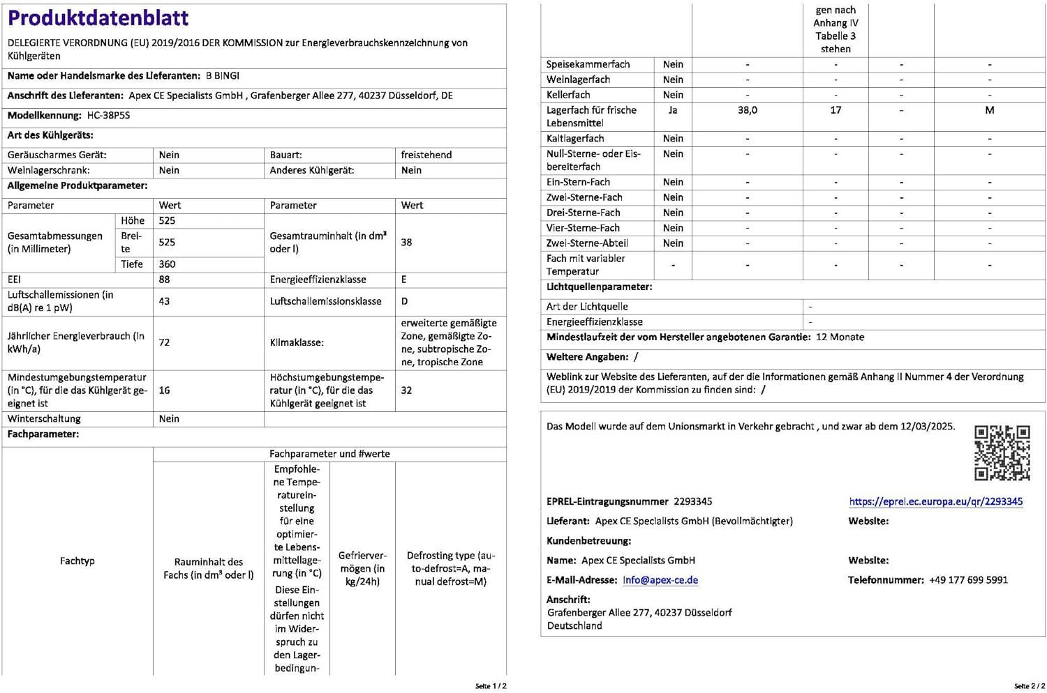 BINGI - glacière électrique 38L - jusqu’à -18°C, multi-voltage, portable