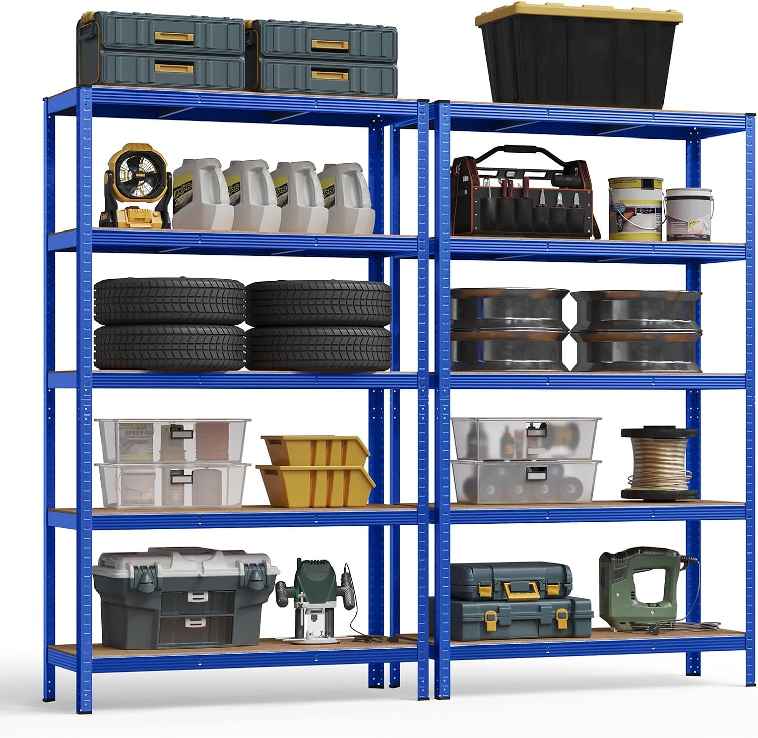 SONGMICS - étagère industrielle 60x120x200 cm, 5 niveaux, 750 kg, GLR060Q02