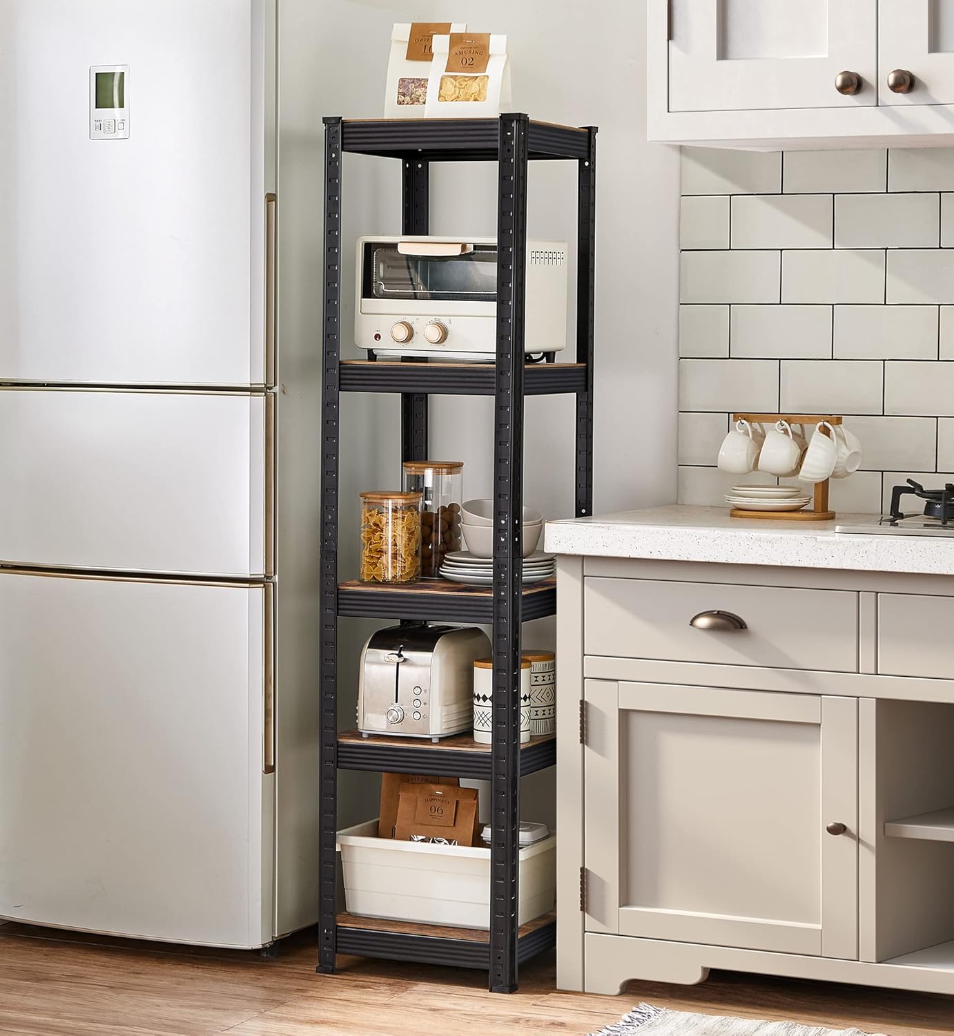 SONGMICS - étagère 5 niveaux 37x37x150cm, 400kg, réglable, industriel GLR037B02