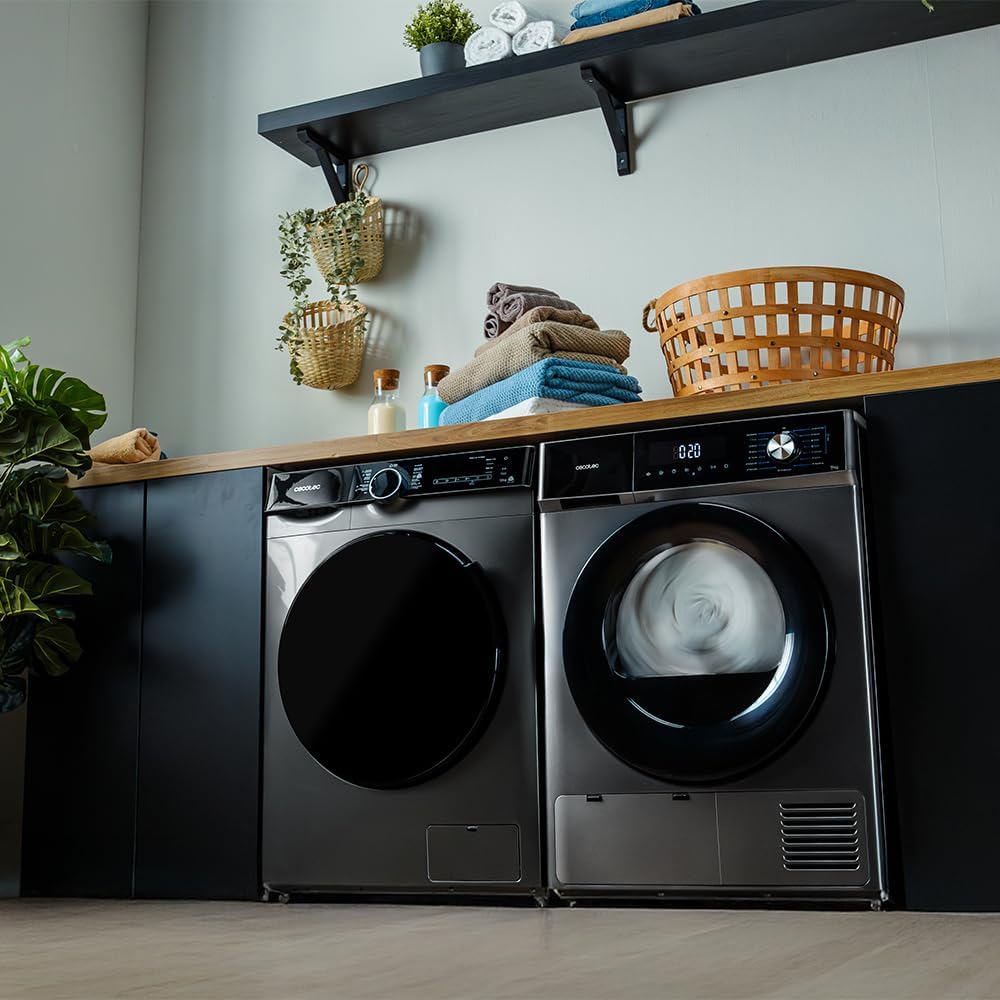 Cecotec - Bolero Dresscode Dry, 9kg, pompe à chaleur, A++, 15 programmes, 9330 Steel