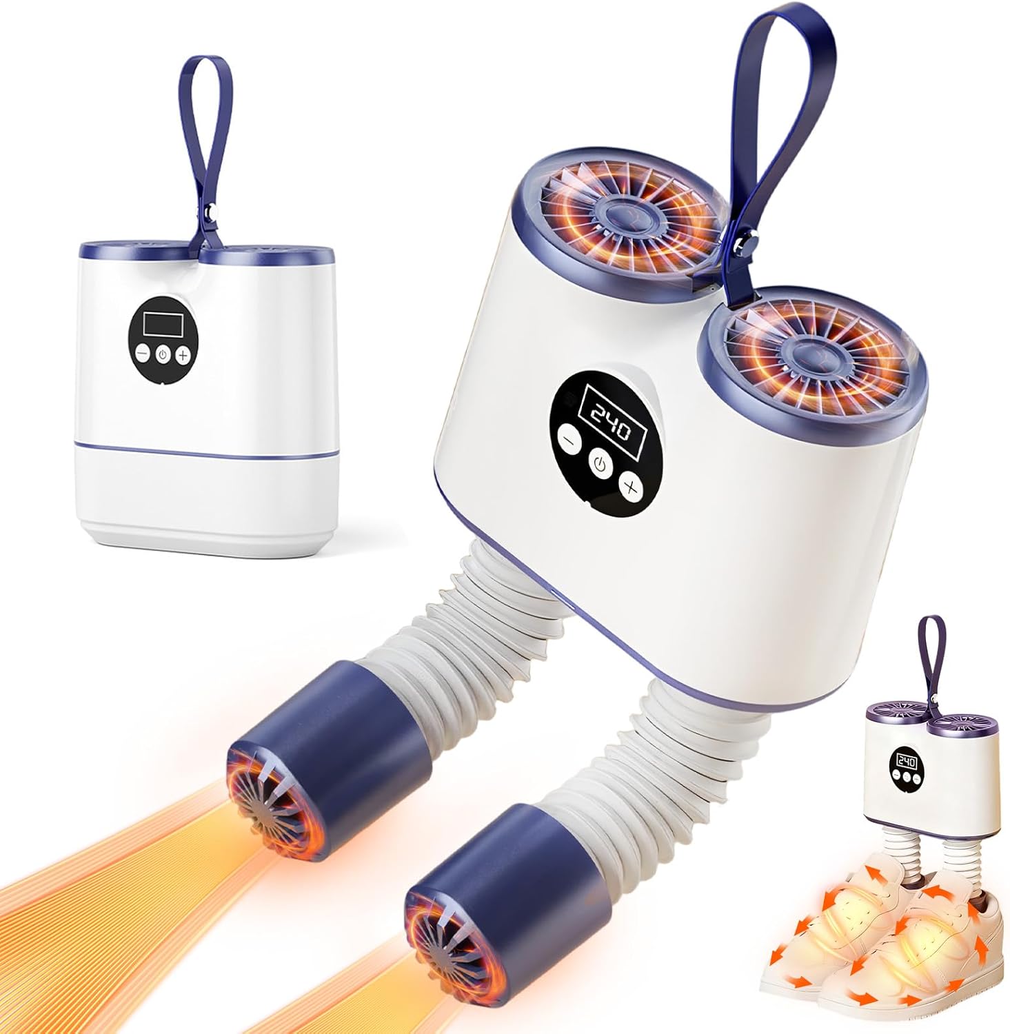 Sèche-chaussures électrique, minuterie, tuyaux extensibles, odeurs, dimensions compactes