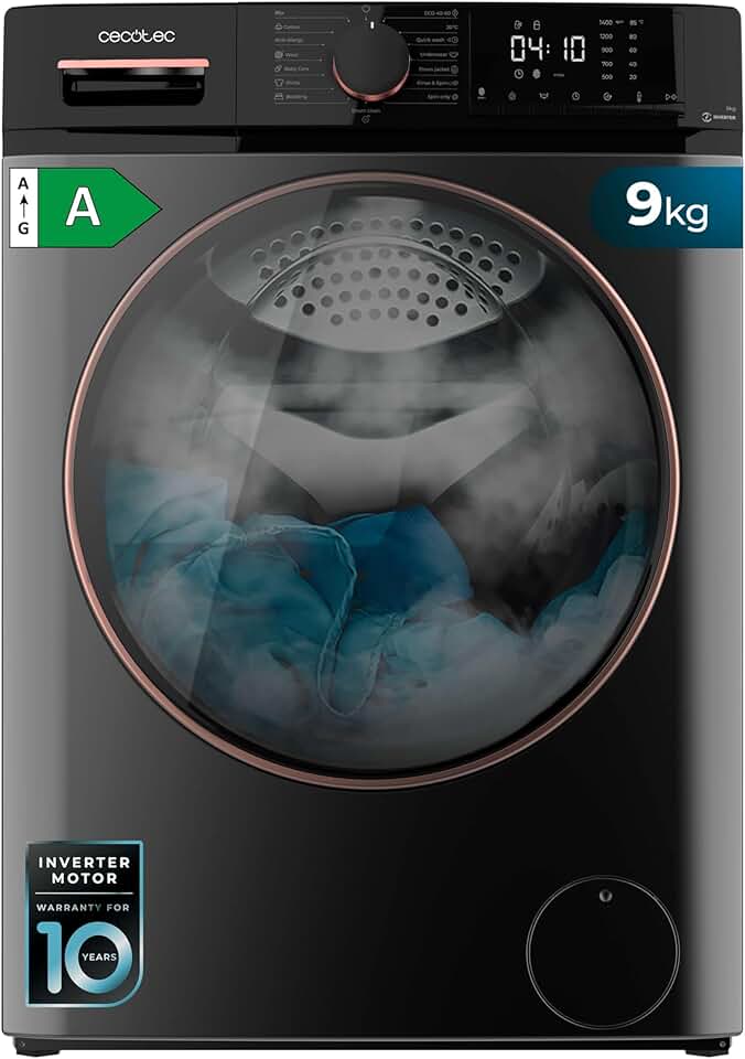 Cecotec - Bolero Dresscode 9610 - frontal 9kg - 1400rpm, vapeur, Inverter Plus