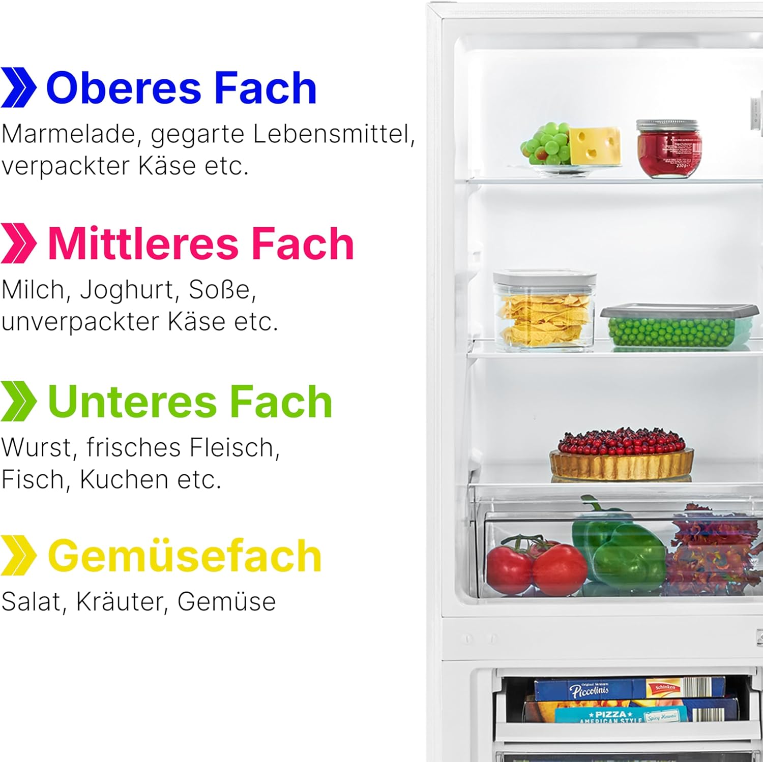 Bomann - Réfrigérateur congélateur 173L, éclairage LED, bac légumes, KG7359