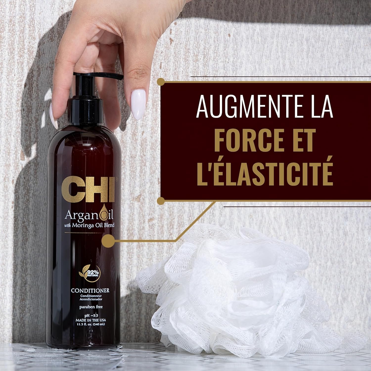 CHI - Conditionneur Huile d'Argan - 340mL - hydratant, sans sulfate