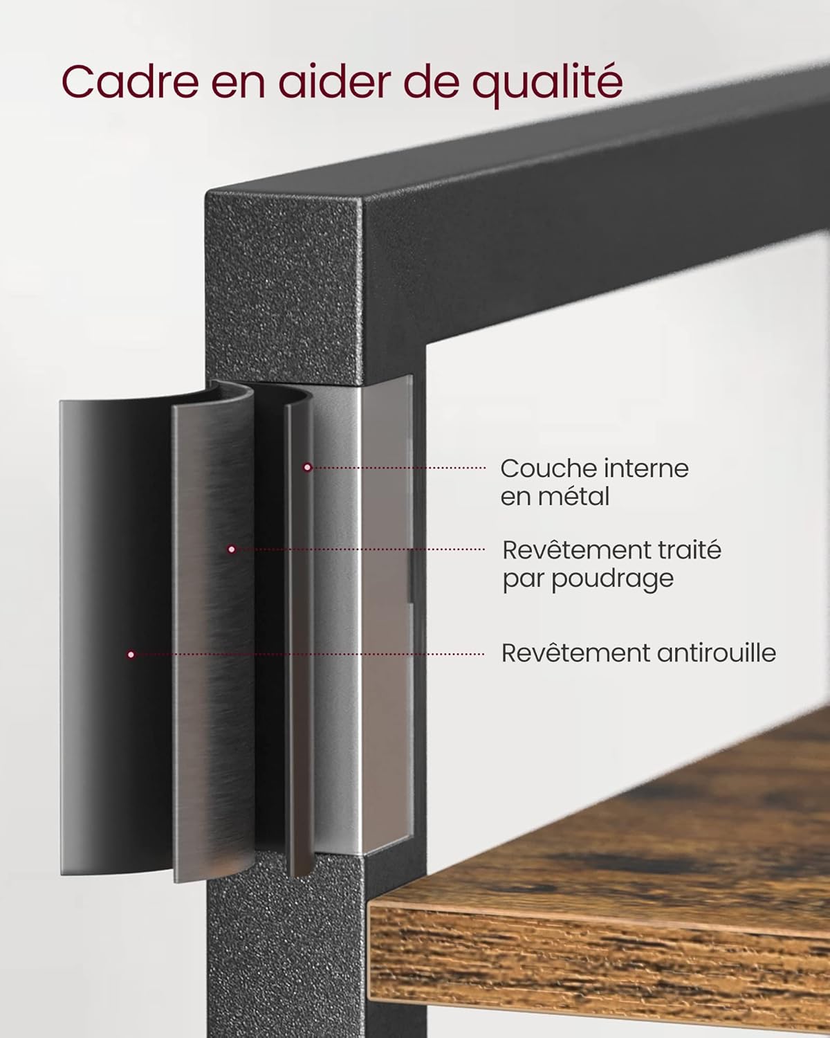 VASAGLE - étagère 6 niveaux style industriel 30x40x187,5 cm, LLS101B01