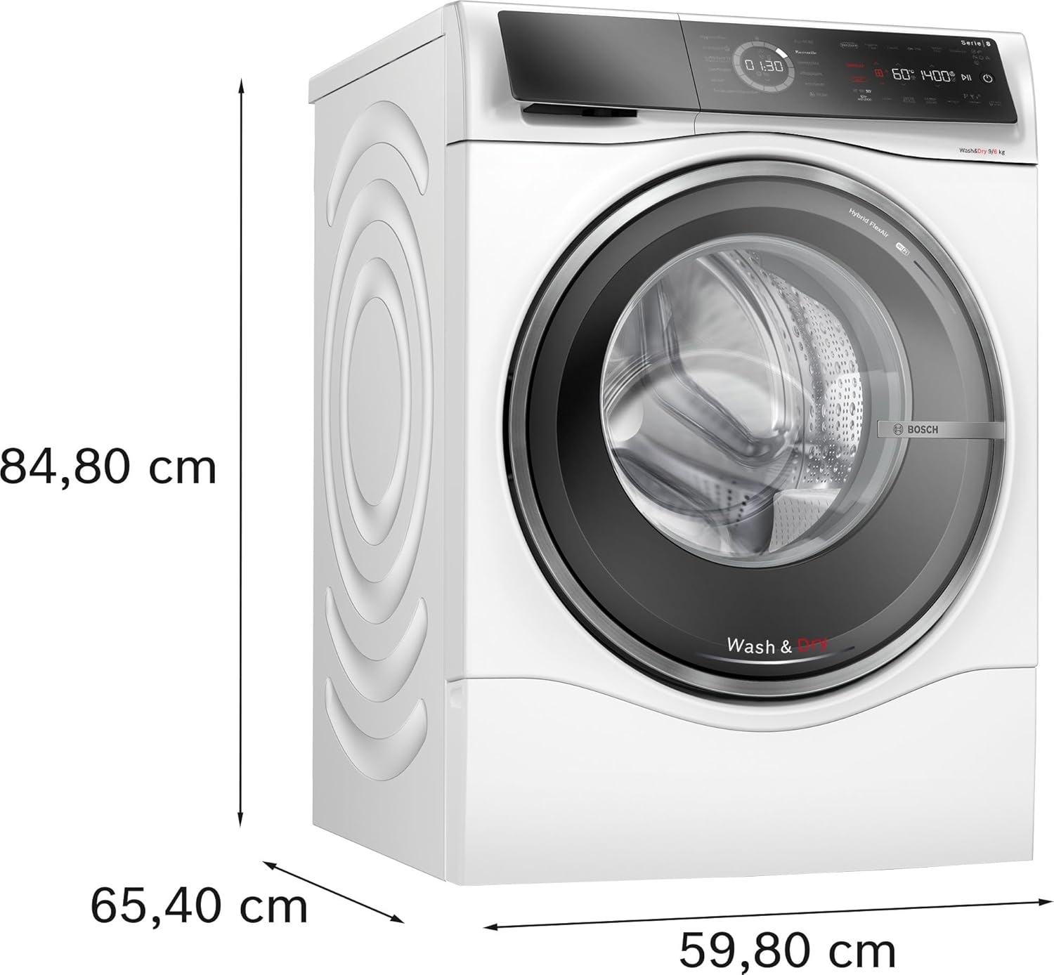 Bosch - Série 8 - 60 cm - lave-linge séchant 9/6kg, 1400 tr/min, Home Connect, WNC244070