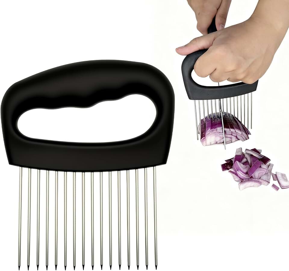 Trancheuse d'oignons extra large - inox - 16 aiguilles - coupe légumes et tomates