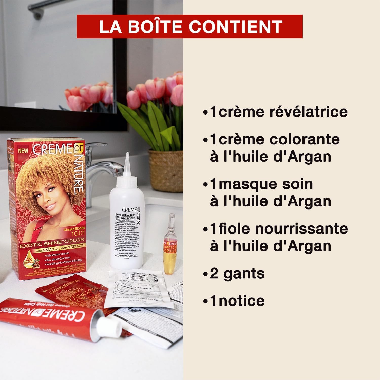 Creme of Nature - Argan Oil coloration cheveux - 10.0 Blond miel - longue tenue, couvre 100% cheveux blancs