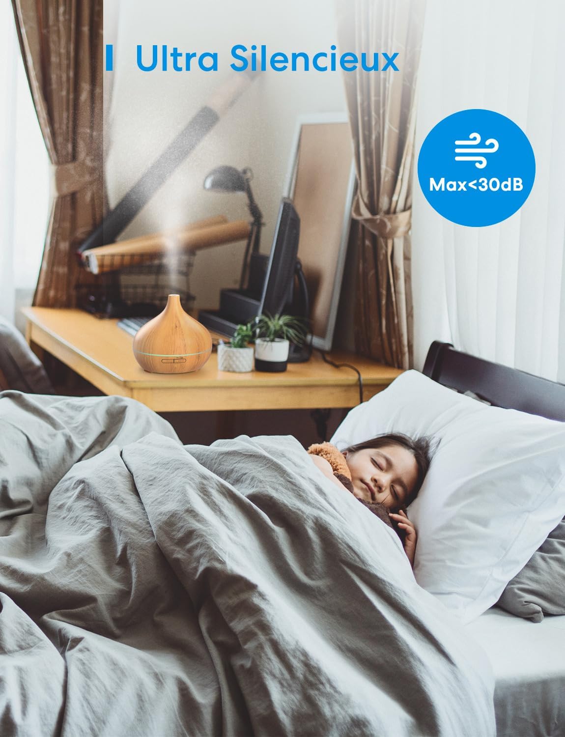 Meross - diffuseur huiles essentielles connecté - compact - WiFi HomeKit Alexa Google, RGB LED, sans BPA